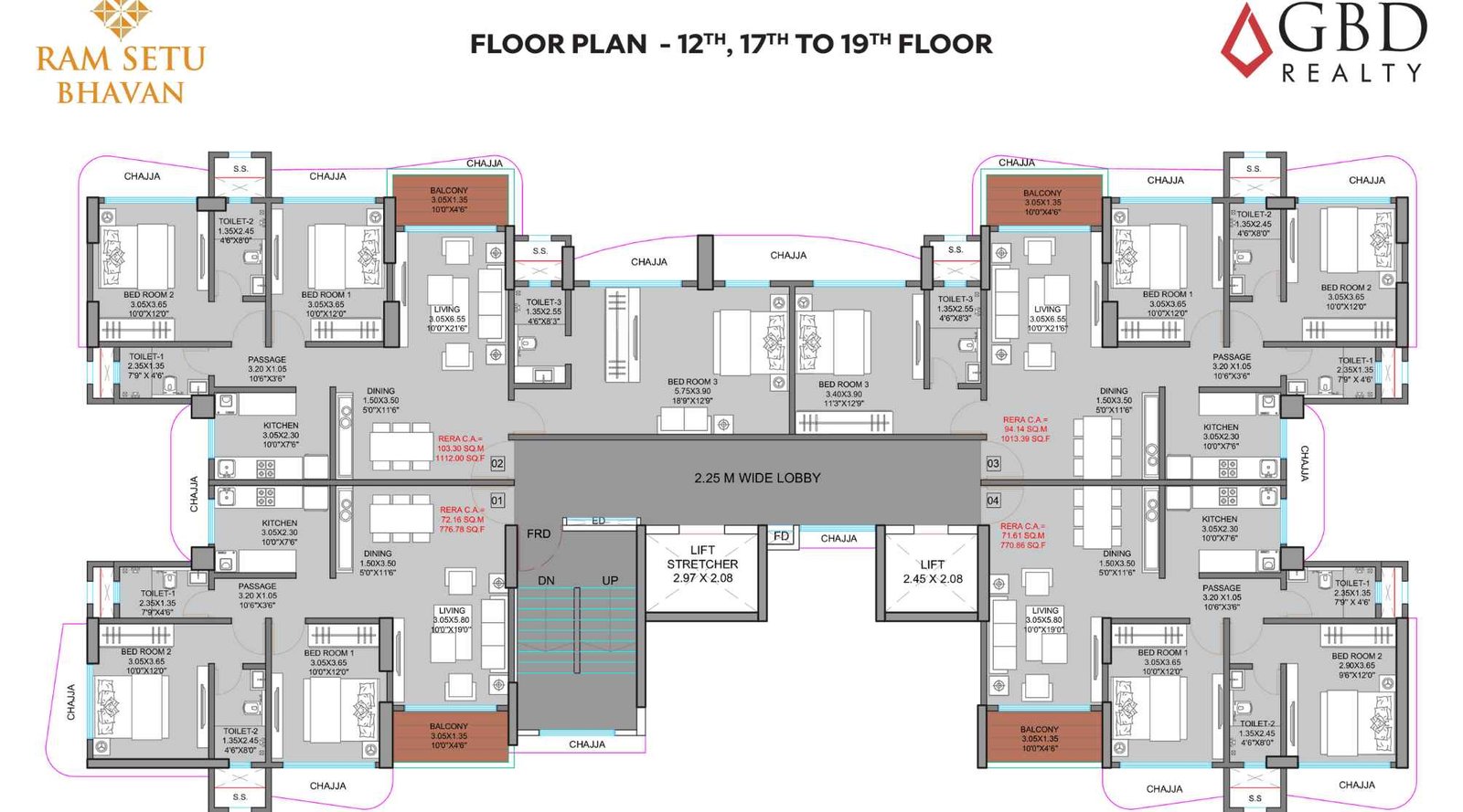 GBD-Ram-Setu-Bhavan-floor-plan- 12TH, 17TH TO 19TH FLOOR